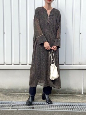 「DHOLIC（ディーホリック）のアイテム（ブーツ）」を使った、asammyさん（レディース・170cm）の秋コーディネート
