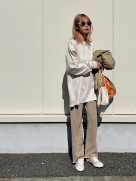 「TODAYFUL（トゥデイフル）のアイテム（ミリタリージャケット）」を使った、asammyさん（レディース・170cm）の冬コーディネート