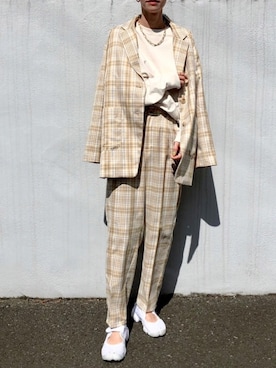 「AS KNOW AS PINKY（アズノゥアズピンキー）のアイテム」を使った、asammyさん（レディース・170cm）の春コーディネート