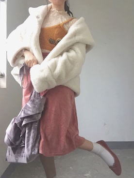 周嗨森さん(レディース・159cm)の冬コーディネート