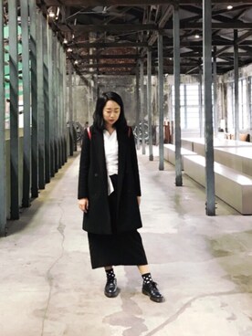 「COACH」｜「アイテム（ダッフルコート）」を使った、Hongニジさん（レディース・158cm）の冬コーディネート