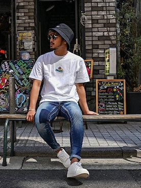 「RetoroEngine（レトロエンジン）のアイテム」を使った、adamsJUGGLERさん（メンズ・173cm）の春コーディネート