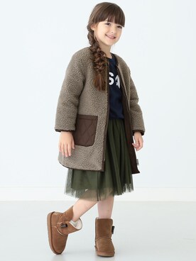 「キルトジャケット」｜「アイテム（その他アウター）」を使った、B:MING by BEAMS WOMENさん（キッズ・120cm）の秋コーディネート