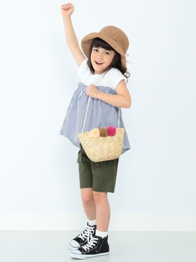 「アイテム（かごバッグ）」を使った、B:MING by BEAMS WOMENさん（キッズ・110cm）の冬コーディネート
