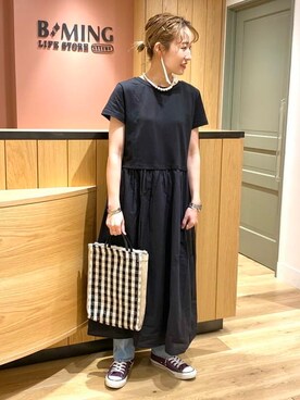 「Wrangler」｜「アイテム（ワンピース/ドレス）」を使った、B:MING by BEAMS WOMENさん（レディース・158cm）の春コーディネート