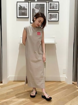 「Manhattan Portage（マンハッタンポーテージ）のアイテム（ワンピース/ドレス）」を使った、B:MING by BEAMS WOMENさん（レディース・153cm）の夏コーディネート
