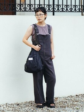「orcival」｜「アイテム（オールインワン・サロペット）」を使った、B:MING by BEAMS WOMENさん（レディース・153cm）の夏コーディネート