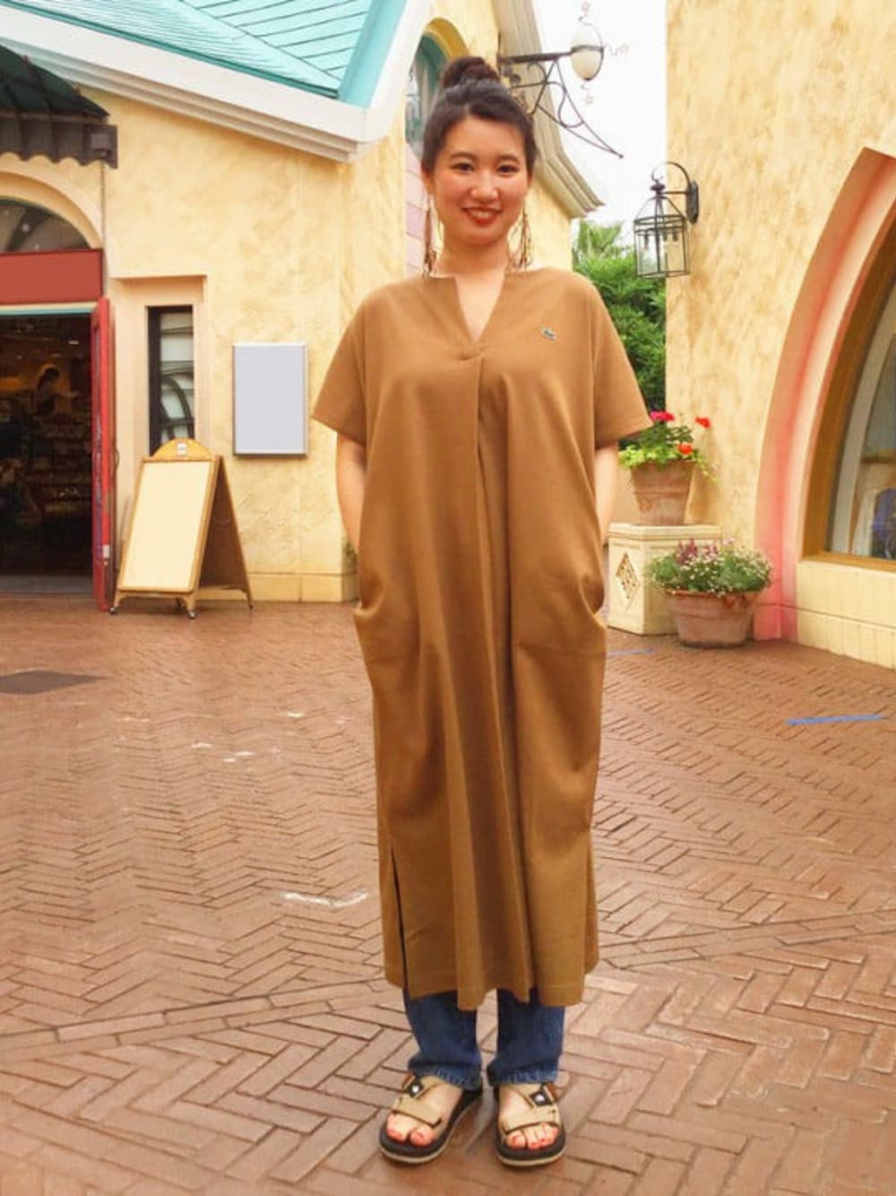 LACOSTE × B:MING by BEAMS 別注スリットネックワンピース