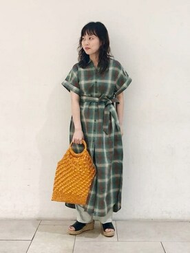「PENDLETON（ペンドルトン）のアイテム（ワンピース/ドレス）」を使った、B:MING by BEAMS WOMENさん（レディース・152cm）の夏コーディネート