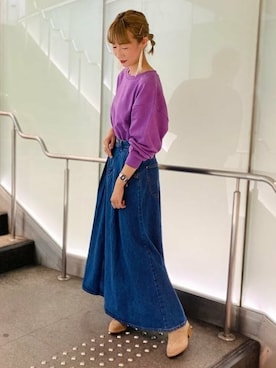 「Lee（リー）のアイテム（スカート）」を使った、B:MING by BEAMS WOMENさん（レディース・158cm）の夏コーディネート