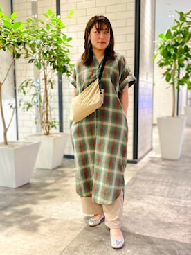 「PENDLETON（ペンドルトン）のアイテム（ワンピース/ドレス）」を使った、B:MING by BEAMS WOMENさん（レディース・156cm）の夏コーディネート