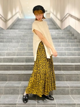 「Casselini（キャセリーニ）のアイテム（ハンチング/ベレー帽）」を使った、B:MING by BEAMS WOMENさん（レディース・158cm）の夏コーディネート