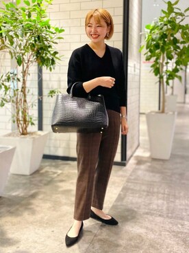 「スタッフセンバツ」｜「アイテム（セットアップ）」を使った、B:MING by BEAMS WOMENさん（レディース・160cm）の秋コーディネート