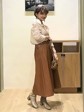 「Casselini（キャセリーニ）のアイテム（ハンチング/ベレー帽）」を使った、B:MING by BEAMS WOMENさん（レディース・156cm）の秋コーディネート