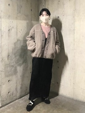 「オーバーコート」｜「アイテム（ブルゾン）」を使った、B:MING by BEAMS WOMENさん（レディース・153cm）の冬コーディネート