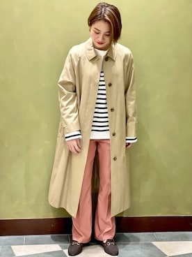 「Wrangler」｜「アイテム（ステンカラーコート）」を使った、B:MING by BEAMS WOMENさん（レディース・161cm）の春コーディネート