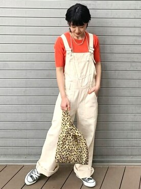 「Wrangler」｜「アイテム（オールインワン・サロペット）」を使った、B:MING by BEAMS WOMENさん（レディース・152cm）の夏コーディネート