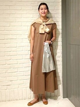 「エコバッグ」｜「アイテム（バレエシューズ）」を使った、B:MING by BEAMS WOMENさん（レディース・164cm）の夏コーディネート