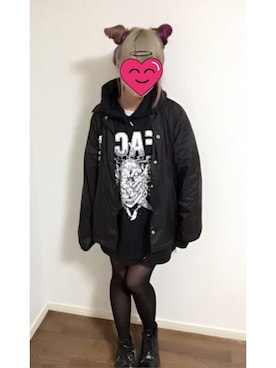 「FUCT」｜🐹さん（レディース・161cm）の冬コーディネート