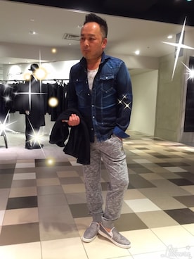 「40代ファッション」｜「アイテム（ノーカラージャケット）」を使った、ニコルクラブフォーメンUDさん（メンズ・165cm）の春コーディネート