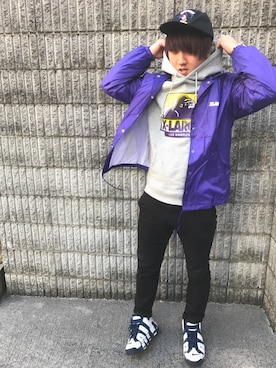 「ミッキー」｜「アイテム（ブルゾン）」を使った、にしのさん（メンズ・171cm）の冬コーディネート