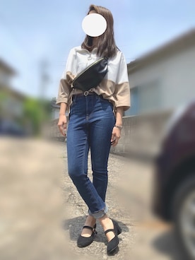 「MORGAN（モルガン）のアイテム（バッグ）」を使った、☺︎さん（レディース・160cm）の夏コーディネート