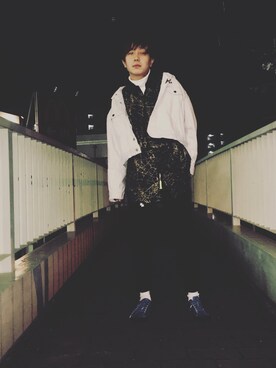 「JOHN LAWRENCE SULLIVAN（ジョンローレンスサリバン）のアイテム（デニムジャケット）」を使った、nyさん（メンズ・170cm）の夏コーディネート
