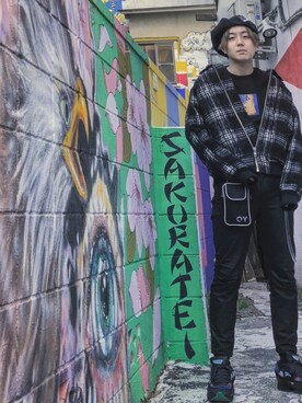 「Maison Kitsune（メゾンキツネ）のアイテム（ブルゾン）」を使った、nyさん（メンズ・170cm）の冬コーディネート
