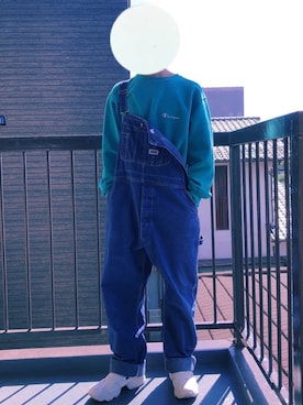 「BIG SMITH（ビッグスミス）のアイテム（サロペット/オーバーオール）」を使った、こーさん（メンズ・172cm）の秋コーディネート