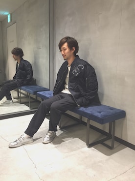 「DIESEL OSAKA」｜「アイテム（ミリタリージャケット）」を使った、SHOさん（メンズ・177cm）の冬コーディネート