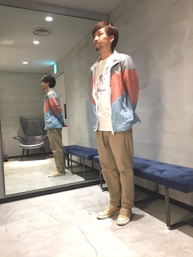 「DIESEL OSAKA」｜「アイテム（ナイロンジャケット）」を使った、SHOさん（メンズ・177cm）の春コーディネート