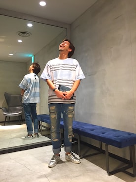 「DIESEL（ディーゼル）のアイテム（財布/小物）」を使った、SHOさん（メンズ・177cm）の春コーディネート