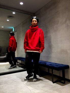 「DIESEL OSAKA」｜「アイテム（スウェット）」を使った、SHOさん（メンズ・177cm）の秋コーディネート
