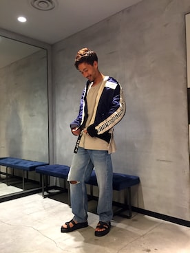 「DIESEL（ディーゼル）のアイテム（MA-1）」を使った、SHOさん（メンズ・177cm）の夏コーディネート
