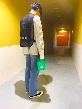 「DIESEL（ディーゼル）のアイテム（その他アウター）」を使った、SHOさん（メンズ・177cm）の春コーディネート
