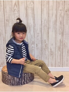 「OLD NAVY（オールドネイビー）のアイテム（その他アウター）」を使った、Renaさん（キッズ・90cm）の春コーディネート