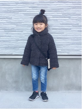 「西松屋（ニシマツヤ）のアイテム（その他アウター）」を使った、Renaさん（キッズ・90cm）の春コーディネート