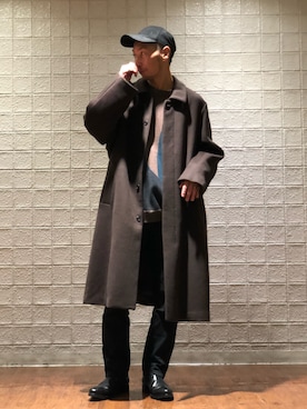 「Lui's（ルイス）のアイテム（ステンカラーコート）」を使った、Shunsuke Itoさん（メンズ・173cm）の秋コーディネート