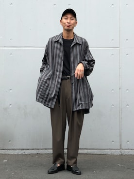 「Lui's（ルイス）のナローベルト（ベルト）」を使った、Shunsuke Itoさん（メンズ・173cm）の冬コーディネート