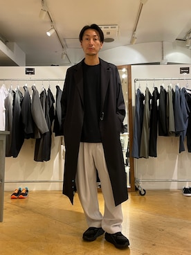 「Lui's（ルイス）のアイテム（トレンチコート）」を使った、Shunsuke Itoさん（メンズ・173cm）の冬コーディネート