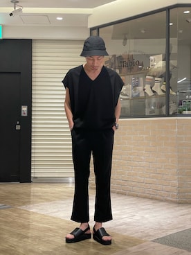 「Lui's（ルイス）のアイテム（サンダル）」を使った、Shunsuke Itoさん（メンズ・173cm）の春コーディネート