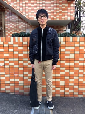 「鶴の湯」｜Daisuke Aさん（メンズ・168cm）の冬コーディネート