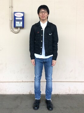 「JOHN LAWRENCE SULLIVAN（ジョンローレンスサリバン）のアイテム（デニムジャケット）」を使った、Daisuke Aさん（メンズ・168cm）の春コーディネート