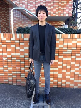 「FAD THREE（ファドスリー）のアイテム（バッグ）」を使った、Daisuke Aさん（メンズ・168cm）の冬コーディネート