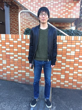 「SAINT LAURENT PARIS（サンローランパリ）のアイテム（財布/小物）」を使った、Daisuke Aさん（メンズ・168cm）の冬コーディネート