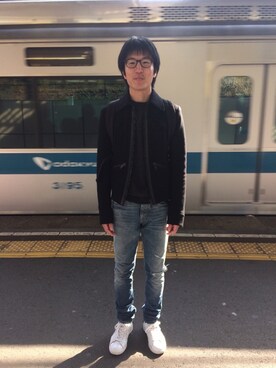 「lot holon（ロットホロン）のアイテム（ニット/セーター）」を使った、Daisuke Aさん（メンズ・168cm）の冬コーディネート