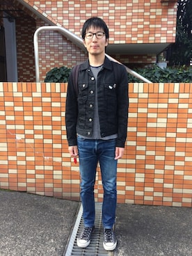 「JOHN LAWRENCE SULLIVAN（ジョンローレンスサリバン）のアイテム（デニムジャケット）」を使った、Daisuke Aさん（メンズ・168cm）の秋コーディネート