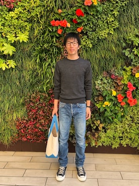 「ボタニカル」｜「アイテム（トートバッグ）」を使った、Daisuke Aさん（メンズ・168cm）の秋コーディネート