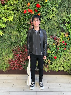 「MIHARAYASUHIRO（ミハラヤスヒロ）のアイテム（ライダースジャケット）」を使った、Daisuke Aさん（メンズ・168cm）の秋コーディネート