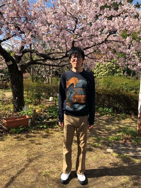 「DRIES VAN NOTEN（ドリスヴァンノッテン）のアイテム（スウェット）」を使った、Daisuke Aさん（メンズ・168cm）の春コーディネート